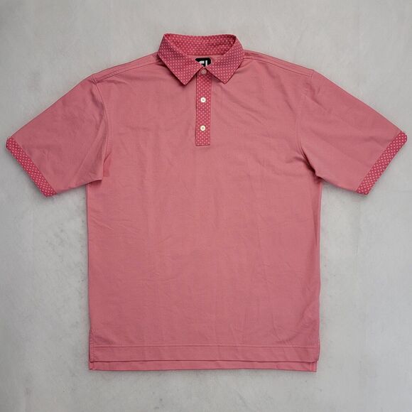 FootJoy Performance Golf Polo Pique 4-Way Stretch Breathable Size M Pink Mens - Picture 2 of 16